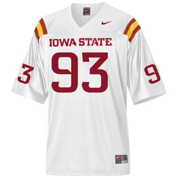 Men #93 Eddie Ogamba Iowa State Cyclones College Football Jerseys Sale-White